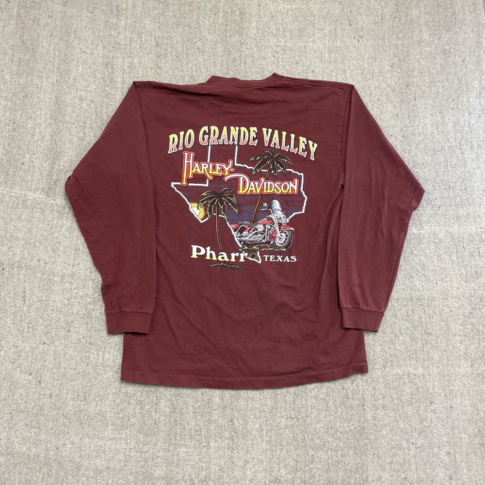vintage Harley Davidson shirt mens large red 1990s long sleeve
